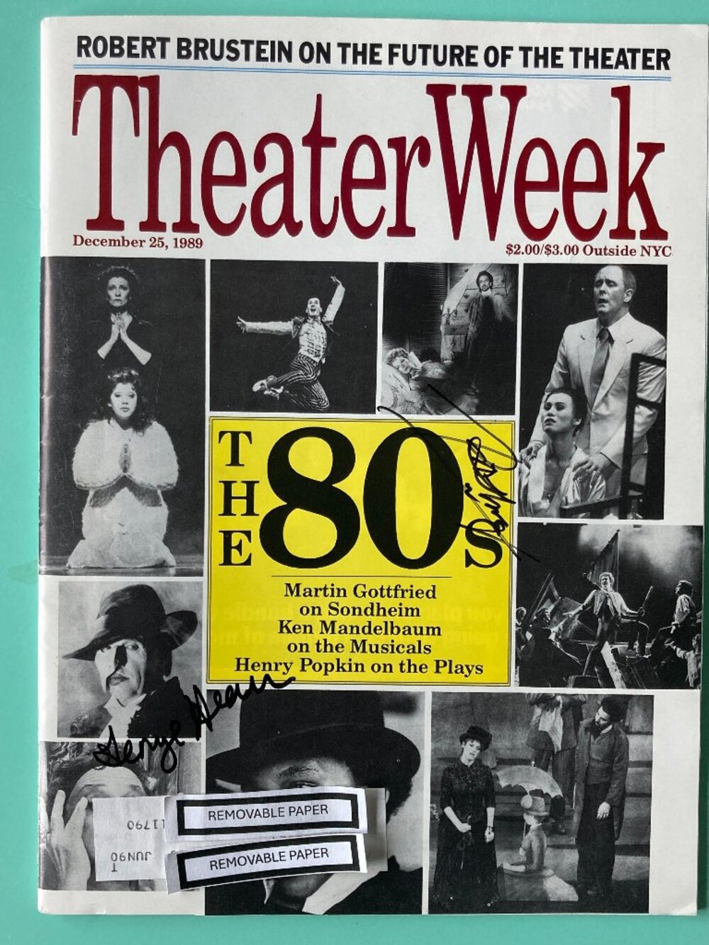 B.D. Wong & George Hearn Signed Theater Week Magazine December 25 1989 - Address